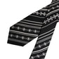 Black White Stripes Silk Adjustable Necktie Tie
