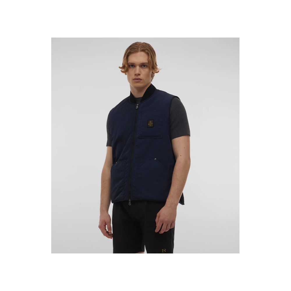 Blue Polyamide Men Vest