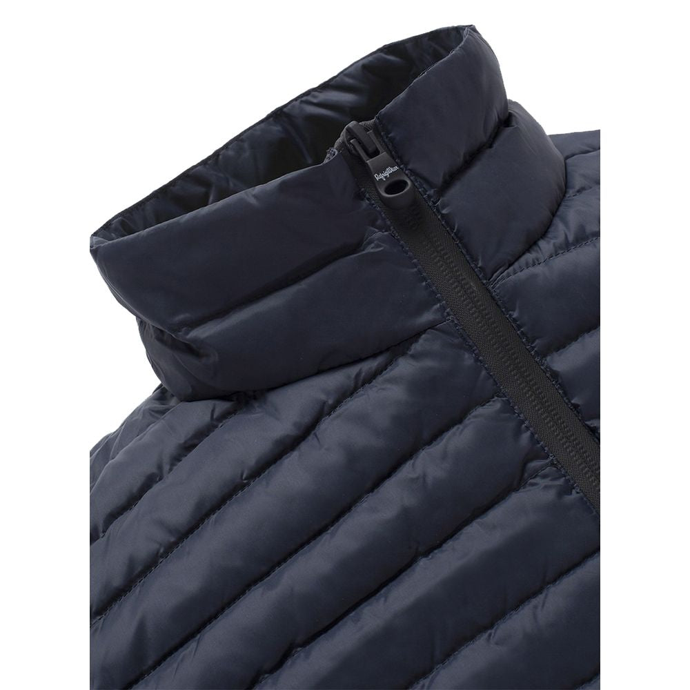 Blue Nylon Men Vest with Down Padding
