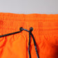 Orange Polyester Beachwear Shorts 2Pc Swimwear