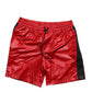 Red Polyester Beachwear Shorts 2Pc Swimwear