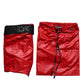 Red Polyester Beachwear Shorts 2Pc Swimwear