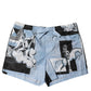Blue Statue Print Cotton Mens Shorts