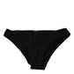Black Nylon Stretch Mid Waist Panty Underwear