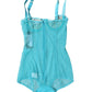 Blue Tulle Balconette Bra Bodysuit Underwear