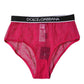 Fuchsia Tulle Nylon Mid Waist Panty Underwear