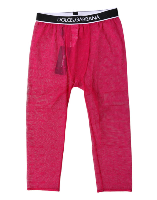 Fuchsia DG Logo Nylon Cropped Tights Underwear