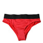 Red Nylon Stretch Mid Waist Panty Underwear