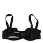 Black Silk Stretch Balconette Brassiere Underwear