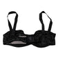 Black Silk Stretch Balconette Brassiere Underwear