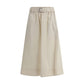 Cream Wide Long Skirt
