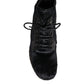 Black Pony Style Leather Mid Calf Boots Shoes