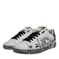 White Silver Crystal Logo Portofino Sneakers Shoes