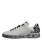 White Silver Crystal Logo Portofino Sneakers Shoes