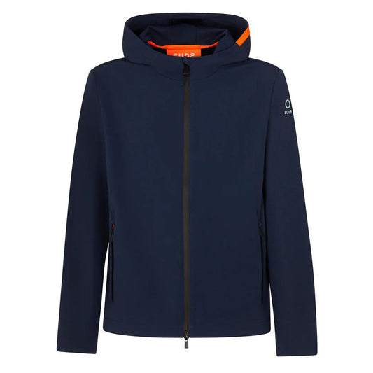 Blue Polyester Men's Jacket