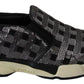 Silver Black Slip-on Sequence Design Sneakers Shoes
