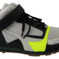 Fog Gray Neon Green Black Lace-Up Strap Shoes