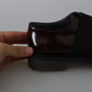 Dark Brown Leather Elastic Strap Shoes