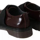 Dark Brown Leather Elastic Strap Shoes