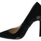 Gray Velvet Dress Stiletto Pumps Shoes