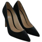 Gray Velvet Dress Stiletto Pumps Shoes