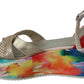 Multicolor Leather Ankle Strap Wedge Heel Sandals Shoes