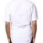 White Cotton Button Down Casual Men Polo Shirt