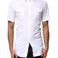 White GOLD Button Down Casual Men Polo Shirt