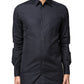 Dark Blue GOLD Cotton Long Sleeves Dress Shirt