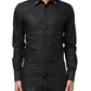 Black GOLD Cross Embellished Men Dress Shirt