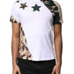 White Camouflage Stars Crew Neck T-shirt