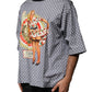 Gray Polka Dot Pin-Up Print Crew Neck T-shirt