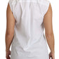 Elegant Sleeveless White Cotton Blouse