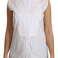 Elegant Sleeveless White Cotton Blouse
