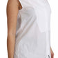 Elegant Sleeveless White Cotton Blouse