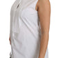 Elegant Sleeveless White Cotton Blouse