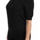 Elegant Black Cashmere Sequin Collar Top