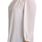 Elegant White Silk Longsleeve Top