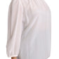 Elegant White Silk Longsleeve Top