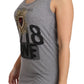 Sequined Heart Tank Top in Gray