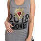 Sequined Heart Tank Top in Gray