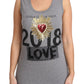 Sequined Heart Tank Top in Gray
