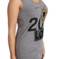 Sequined Heart Tank Top in Gray