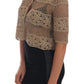 Gold Crochet Knitted Crop Cardigan