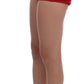 Red Silk Embroidered Crystal Waist Shorts
