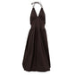 Brown Cotton Long Dress