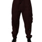 Maroon Cotton Cargo Jogger Sweatpants Pants