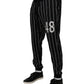 Black White Stripes Jogger Sweatpants Pants