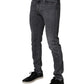 Dark Gray Cotton Stretch Skinny Denim Jeans