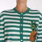Embroidered Pineapple Cashmere-Silk Cardigan